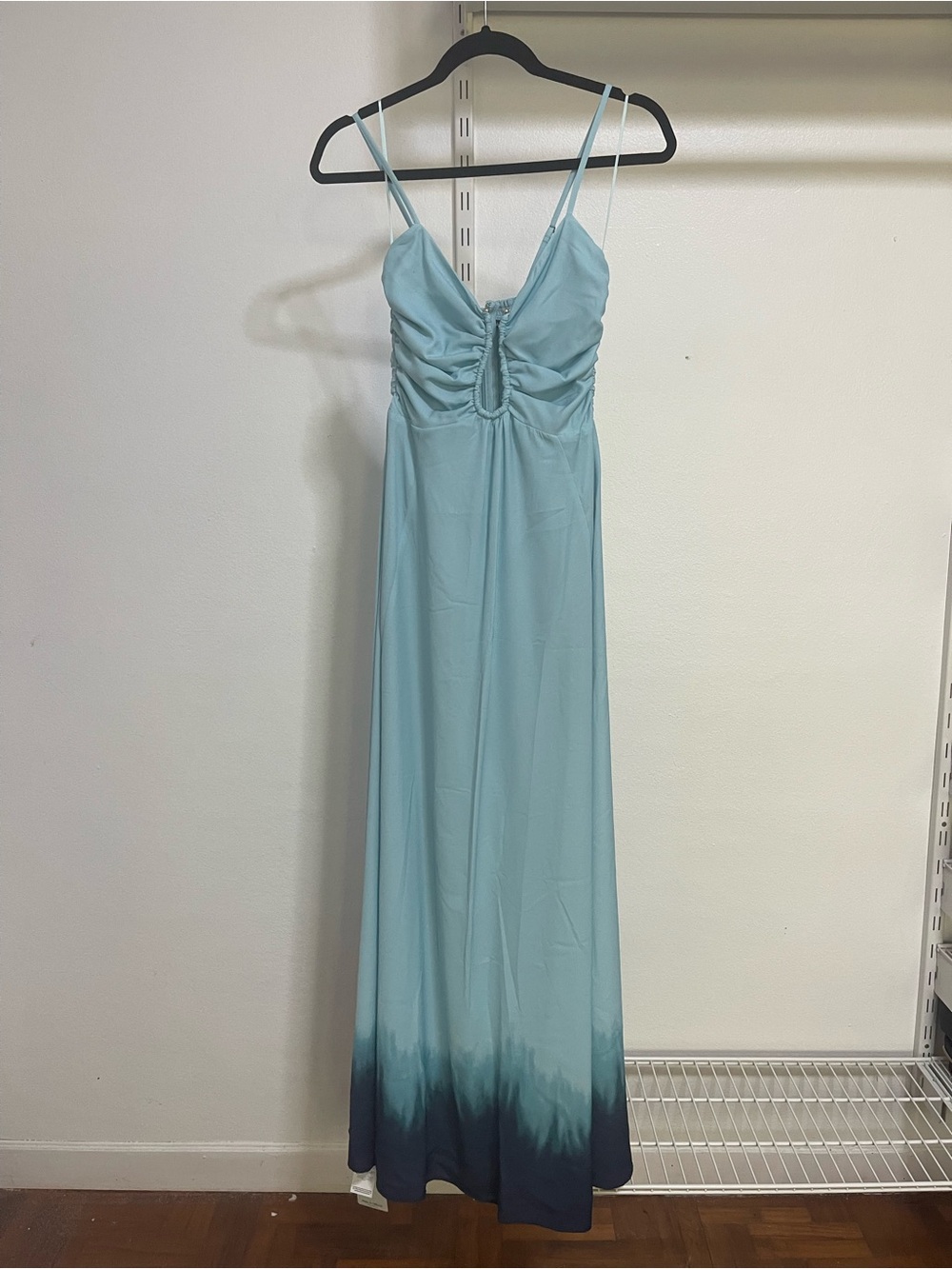 Abercrombie & Fitch Light Blue Ombre Maxi Slip Dress